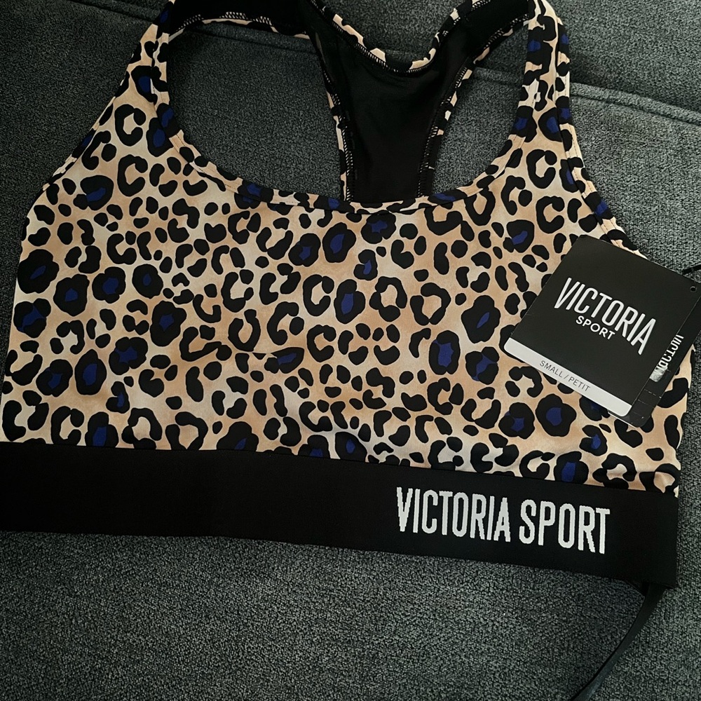 Victoria's Secret Leopard and Blue Sports Bra